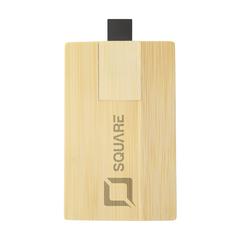 Vue CreditCard Bamboo clé USB 16 GB de couleur marron| Krokrodeal