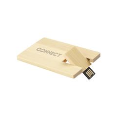 Vue CreditCard Bamboo clé USB 16 GB de couleur marron| Krokrodeal