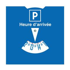 Vue Disque de stationnement et indicateur charge France de couleur -| Krokrodeal