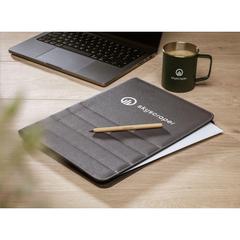 Vue Quincy Portfolio RPET A4 porte-documents de couleur gris| Krokrodeal