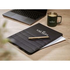 Vue Quincy Portfolio RPET A4 porte-documents de couleur noir| Krokrodeal