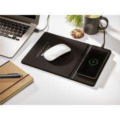 Vue Recycled Wireless Charging Mousepad tapis de de couleur noir| Krokrodeal