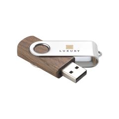 Vue Twist Woody clé USB 32 GB de couleur marron| Krokrodeal