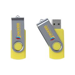 Vue Twist clé USB 8 GB de couleur jaune| Krokrodeal