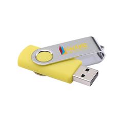 Vue Twist clé USB 8 GB de couleur jaune| Krokrodeal
