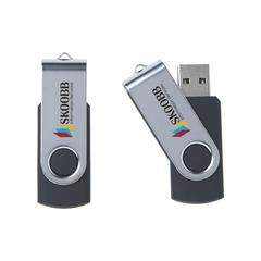 Vue Twist clé USB 64 GB de couleur noir| Krokrodeal