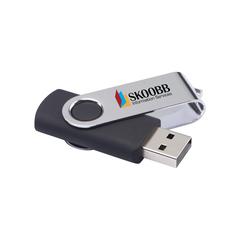 Vue Twist clé USB 64 GB de couleur noir| Krokrodeal