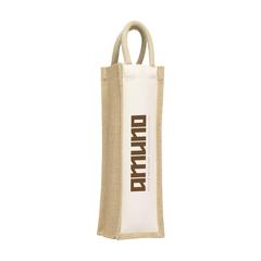 Vue Jute Canvas Wine Bag sac à vin de couleur beige| Krokrodeal