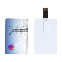 Vue CredCard USB clé USB en stock 4 GB de couleur blanc| Krokrodeal
