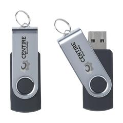 Vue Twist clé USB en stock 4 GB de couleur noir| Krokrodeal