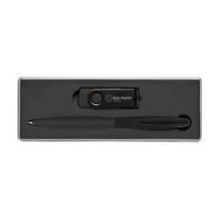 Vue USB Giftset coffret clé USB 4 GB en stock de couleur noir| Krokrodeal