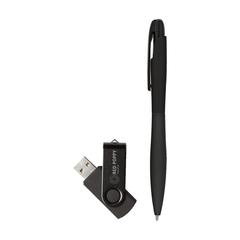 Vue USB Giftset coffret clé USB 4 GB en stock de couleur noir| Krokrodeal