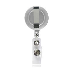 Vue BadgeClip porte-badge de couleur gris| Krokrodeal