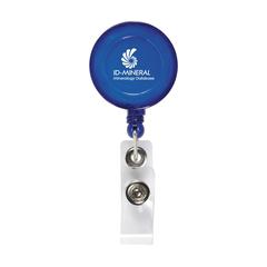 Vue BadgeClip porte-badge de couleur bleu| Krokrodeal