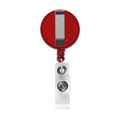 Vue BadgeClip porte-badge de couleur rouge| Krokrodeal