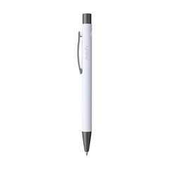Vue Brady Soft Touch Recycled Alu stylo de couleur blanc| Krokrodeal