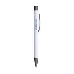 Vue Brady Soft Touch Recycled Alu stylo de couleur blanc| Krokrodeal
