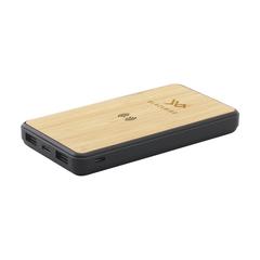 Vue Boru Bamboo RCS Recycled ABS Powerbank Wireless Charger de couleur noir| Krokrodeal