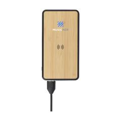 Vue Boru Bamboo RCS Recycled ABS Powerbank Wireless Charger de couleur noir| Krokrodeal