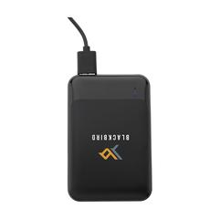 Vue Compact RCS Recycled ABS Powerbank de couleur noir| Krokrodeal
