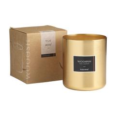 Vue Wooosh Scented Candle True Wood bougie parfumée de couleur jaune| Krokrodeal