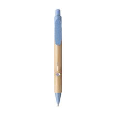 Vue Bamboo Wheat Pen stylo en paille de blé de couleur bleu| Krokrodeal