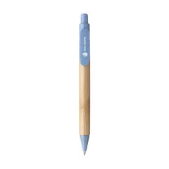 Vue Bamboo Wheat Pen stylo en paille de blé de couleur bleu| Krokrodeal