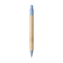 Vue Bamboo Wheat Pen stylo en paille de blé de couleur bleu| Krokrodeal