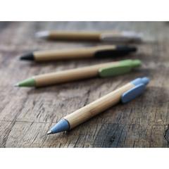 Vue Bamboo Wheat Pen stylo en paille de blé de couleur bleu| Krokrodeal