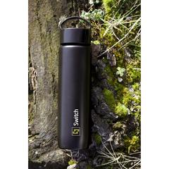 Vue EcoBottle Slim 450 ml plant based - made in EU de couleur noir| Krokrodeal