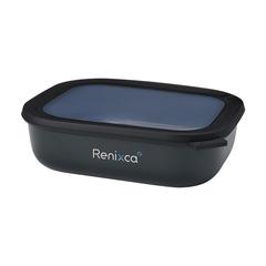 Vue Mepal Cirqula bol rectangulaire multi-usage 2L lunchbox de couleur noir| Krokrodeal