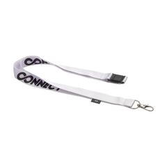 Vue Lanyard Safety RPET 2 cm tour de cou de couleur blanc| Krokrodeal