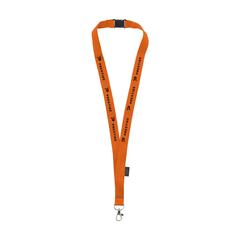 Vue Lanyard Safety RPET 2 cm tour de cou de couleur orange| Krokrodeal