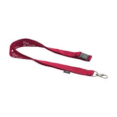 Vue Lanyard Safety RPET 2 cm tour de cou de couleur rouge| Krokrodeal