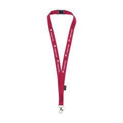 Vue Lanyard Safety RPET 2 cm tour de cou de couleur rouge| Krokrodeal