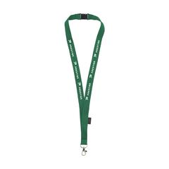 Vue Lanyard Safety RPET 2 cm tour de cou de couleur vert| Krokrodeal
