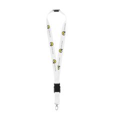 Vue KeyCordSafety 2,4 cm tour de cou de couleur blanc| Krokrodeal