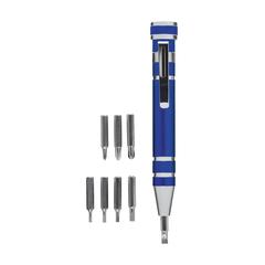 Vue Toolpen tournevis de couleur bleu| Krokrodeal