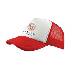 Vue Trucker casquette de couleur rouge| Krokrodeal