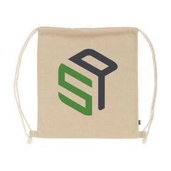 Vue Recycled Cotton PromoBag (180 g/m²) sac à dos de couleur beige| Krokrodeal