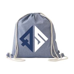 Vue Recycled Cotton PromoBag (180 g/m²) sac à dos de couleur bleu| Krokrodeal