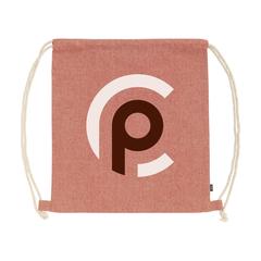 Vue Recycled Cotton PromoBag (180 g/m²) sac à dos de couleur rouge| Krokrodeal