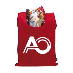 Vue Sac à provision pliable Shop Easy RPET de couleur rouge| Krokrodeal
