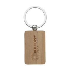 Vue WoodKey Rectangle porte-clés de couleur marron| Krokrodeal