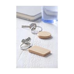 Vue WoodKey Circle porte-clés de couleur marron| Krokrodeal