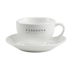 Vue Sienna tasse et sous-tasse de couleur blanc| Krokrodeal