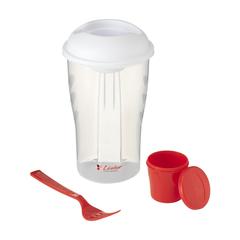 Vue Salad2Go shaker à salade de couleur rouge| Krokrodeal