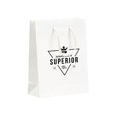 Vue Leaf It Bag recyclé avec fibres de paille (180 g/m²) S de couleur blanc| Krokrodeal