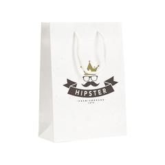 Vue Leaf It Bag recyclé avec fibres de paille (180 g/m²) M de couleur blanc| Krokrodeal