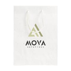 Vue Leaf It Bag recyclé avec fibres de paille (180 g/m²) M de couleur blanc| Krokrodeal